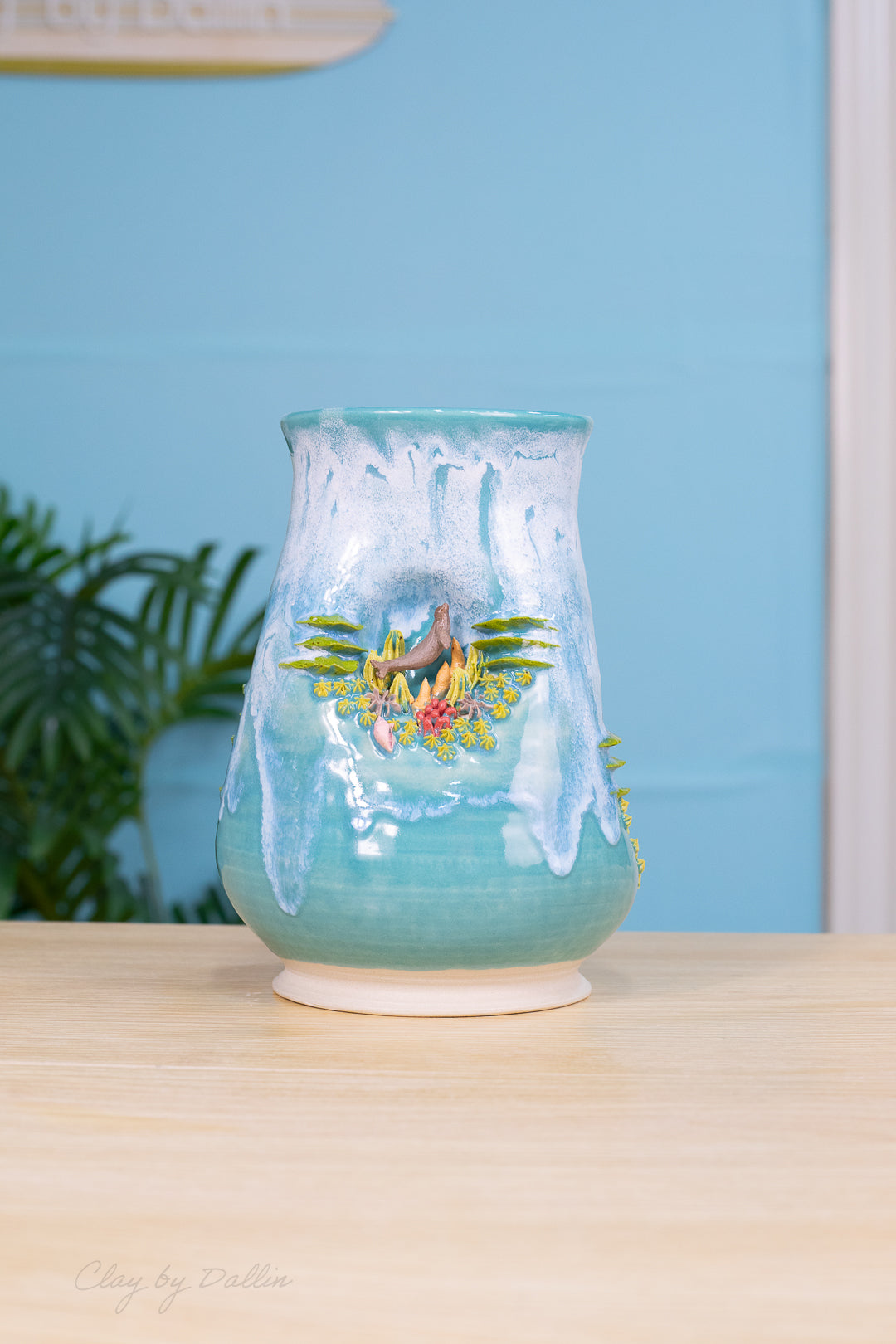 Sea Turtle and Reef Shark Vase
